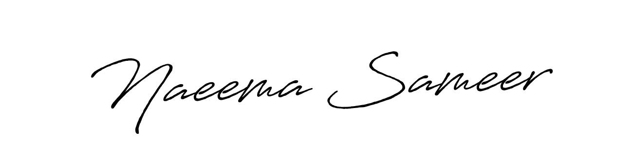 Design your own signature with our free online signature maker. With this signature software, you can create a handwritten (Antro_Vectra_Bolder) signature for name Naeema Sameer. Naeema Sameer signature style 7 images and pictures png