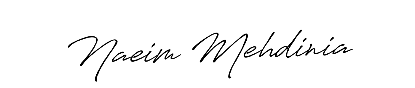 Make a beautiful signature design for name Naeim Mehdinia. With this signature (Antro_Vectra_Bolder) style, you can create a handwritten signature for free. Naeim Mehdinia signature style 7 images and pictures png