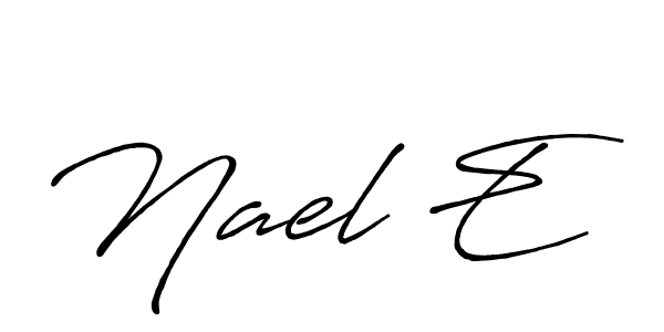 Create a beautiful signature design for name Nael E. With this signature (Antro_Vectra_Bolder) fonts, you can make a handwritten signature for free. Nael E signature style 7 images and pictures png