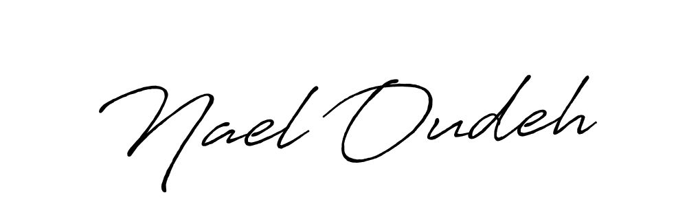 How to make Nael Oudeh name signature. Use Antro_Vectra_Bolder style for creating short signs online. This is the latest handwritten sign. Nael Oudeh signature style 7 images and pictures png