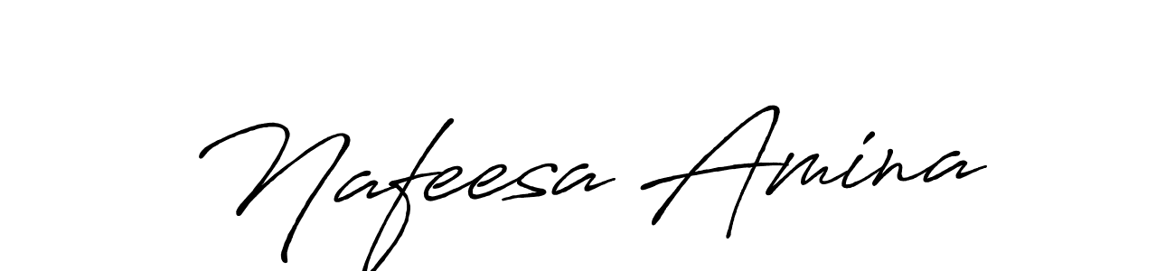 Create a beautiful signature design for name Nafeesa Amina. With this signature (Antro_Vectra_Bolder) fonts, you can make a handwritten signature for free. Nafeesa Amina signature style 7 images and pictures png