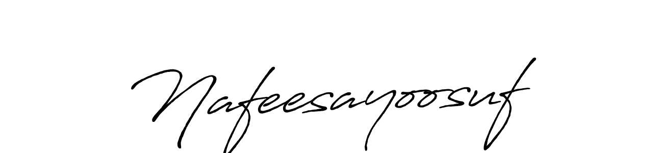 The best way (Antro_Vectra_Bolder) to make a short signature is to pick only two or three words in your name. The name Nafeesayoosuf include a total of six letters. For converting this name. Nafeesayoosuf signature style 7 images and pictures png