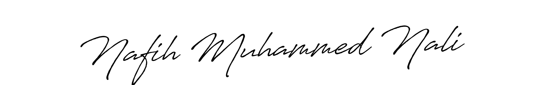 The best way (Antro_Vectra_Bolder) to make a short signature is to pick only two or three words in your name. The name Nafih Muhammed Nali include a total of six letters. For converting this name. Nafih Muhammed Nali signature style 7 images and pictures png