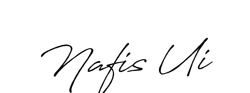 Similarly Antro_Vectra_Bolder is the best handwritten signature design. Signature creator online .You can use it as an online autograph creator for name Nafis Ui. Nafis Ui signature style 7 images and pictures png