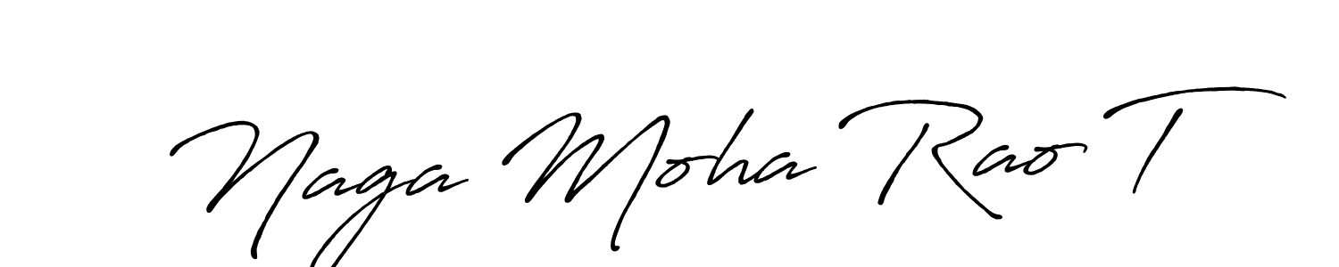 Create a beautiful signature design for name Naga Moha Rao T. With this signature (Antro_Vectra_Bolder) fonts, you can make a handwritten signature for free. Naga Moha Rao T signature style 7 images and pictures png