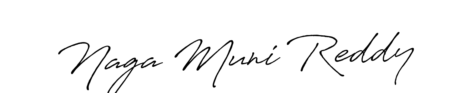 Create a beautiful signature design for name Naga Muni Reddy. With this signature (Antro_Vectra_Bolder) fonts, you can make a handwritten signature for free. Naga Muni Reddy signature style 7 images and pictures png