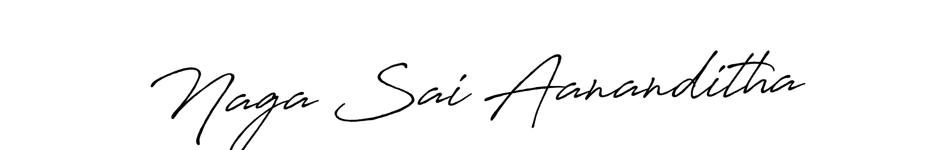 Similarly Antro_Vectra_Bolder is the best handwritten signature design. Signature creator online .You can use it as an online autograph creator for name Naga Sai Aananditha. Naga Sai Aananditha signature style 7 images and pictures png