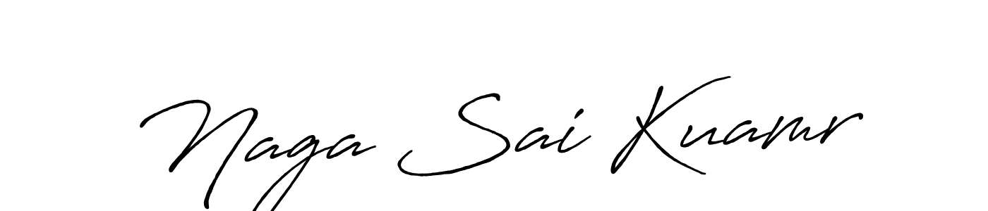 Create a beautiful signature design for name Naga Sai Kuamr. With this signature (Antro_Vectra_Bolder) fonts, you can make a handwritten signature for free. Naga Sai Kuamr signature style 7 images and pictures png