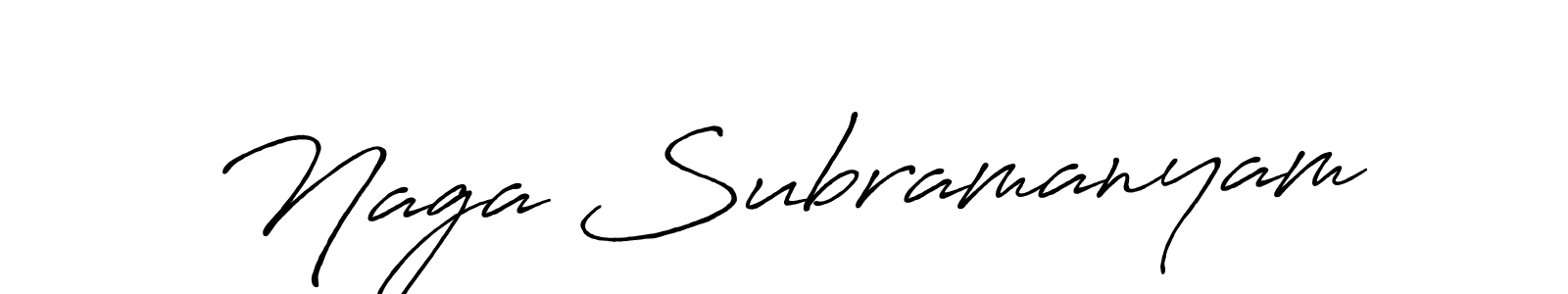 Design your own signature with our free online signature maker. With this signature software, you can create a handwritten (Antro_Vectra_Bolder) signature for name Naga Subramanyam. Naga Subramanyam signature style 7 images and pictures png