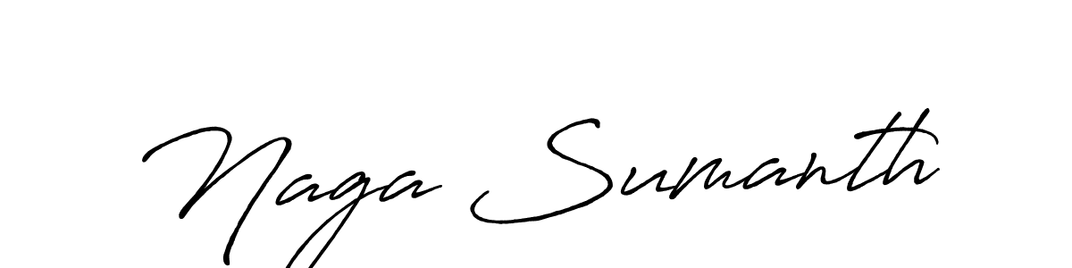 Create a beautiful signature design for name Naga Sumanth. With this signature (Antro_Vectra_Bolder) fonts, you can make a handwritten signature for free. Naga Sumanth signature style 7 images and pictures png