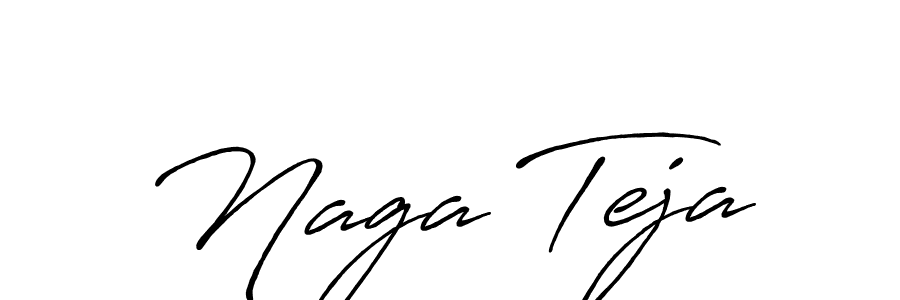 Use a signature maker to create a handwritten signature online. With this signature software, you can design (Antro_Vectra_Bolder) your own signature for name Naga Teja. Naga Teja signature style 7 images and pictures png