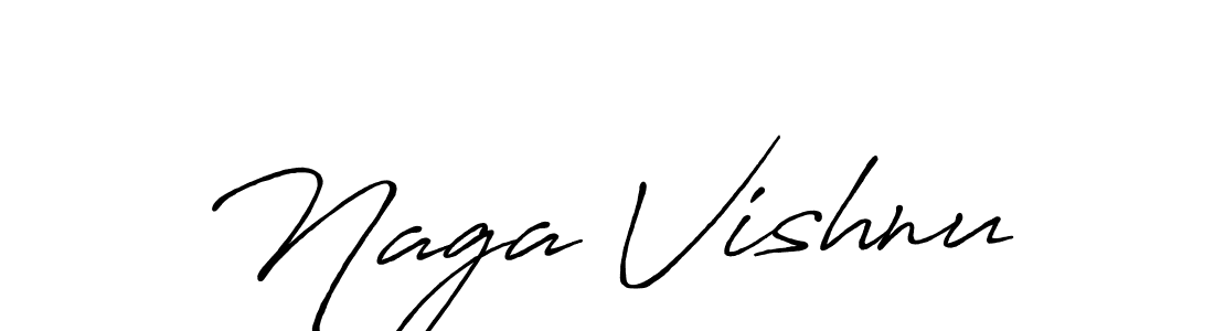 Naga Vishnu stylish signature style. Best Handwritten Sign (Antro_Vectra_Bolder) for my name. Handwritten Signature Collection Ideas for my name Naga Vishnu. Naga Vishnu signature style 7 images and pictures png