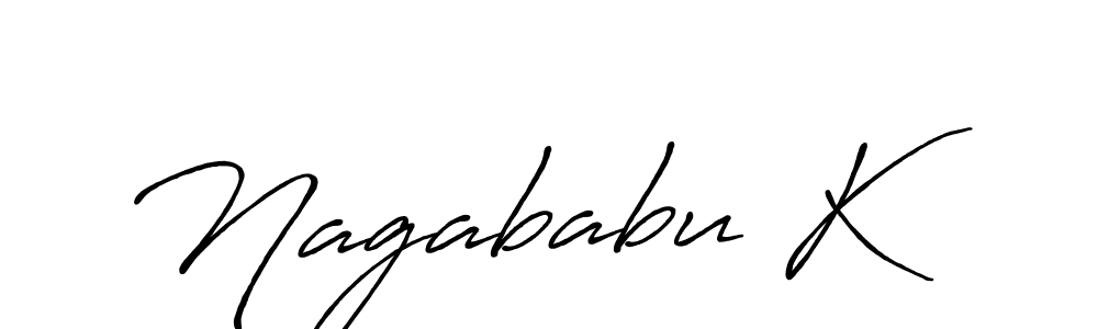 Create a beautiful signature design for name Nagababu K. With this signature (Antro_Vectra_Bolder) fonts, you can make a handwritten signature for free. Nagababu K signature style 7 images and pictures png