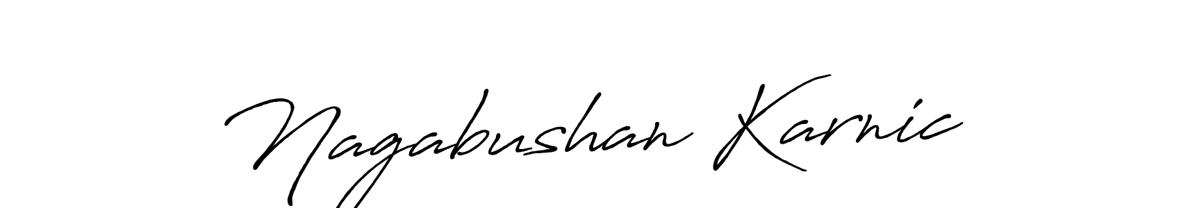 How to make Nagabushan Karnic name signature. Use Antro_Vectra_Bolder style for creating short signs online. This is the latest handwritten sign. Nagabushan Karnic signature style 7 images and pictures png