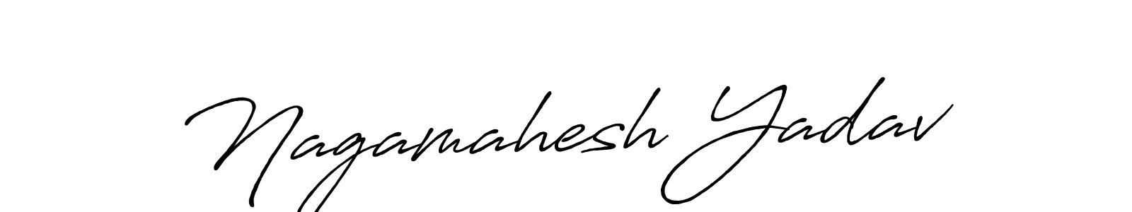 How to make Nagamahesh Yadav name signature. Use Antro_Vectra_Bolder style for creating short signs online. This is the latest handwritten sign. Nagamahesh Yadav signature style 7 images and pictures png