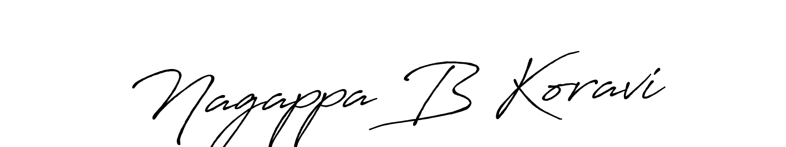 Antro_Vectra_Bolder is a professional signature style that is perfect for those who want to add a touch of class to their signature. It is also a great choice for those who want to make their signature more unique. Get Nagappa B Koravi name to fancy signature for free. Nagappa B Koravi signature style 7 images and pictures png