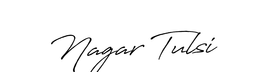 The best way (Antro_Vectra_Bolder) to make a short signature is to pick only two or three words in your name. The name Nagar Tulsi include a total of six letters. For converting this name. Nagar Tulsi signature style 7 images and pictures png