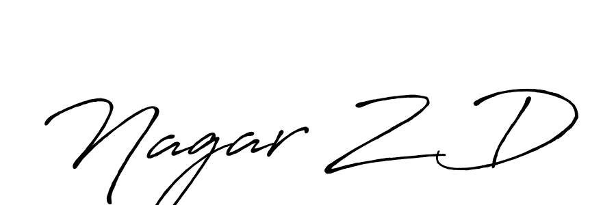 Nagar Z D stylish signature style. Best Handwritten Sign (Antro_Vectra_Bolder) for my name. Handwritten Signature Collection Ideas for my name Nagar Z D. Nagar Z D signature style 7 images and pictures png