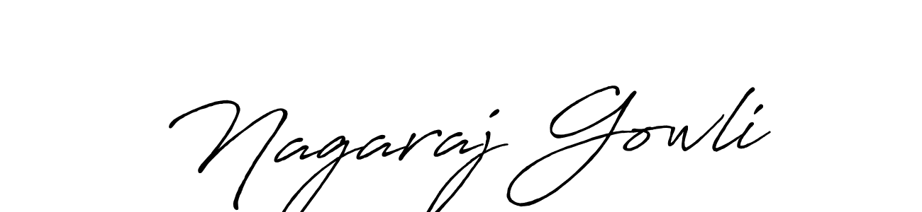 How to make Nagaraj Gowli name signature. Use Antro_Vectra_Bolder style for creating short signs online. This is the latest handwritten sign. Nagaraj Gowli signature style 7 images and pictures png