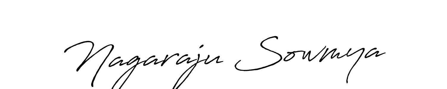 How to make Nagaraju Sowmya name signature. Use Antro_Vectra_Bolder style for creating short signs online. This is the latest handwritten sign. Nagaraju Sowmya signature style 7 images and pictures png