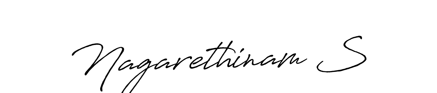 Use a signature maker to create a handwritten signature online. With this signature software, you can design (Antro_Vectra_Bolder) your own signature for name Nagarethinam S. Nagarethinam S signature style 7 images and pictures png