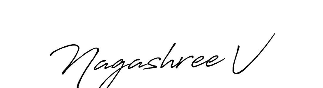 Design your own signature with our free online signature maker. With this signature software, you can create a handwritten (Antro_Vectra_Bolder) signature for name Nagashree V. Nagashree V signature style 7 images and pictures png