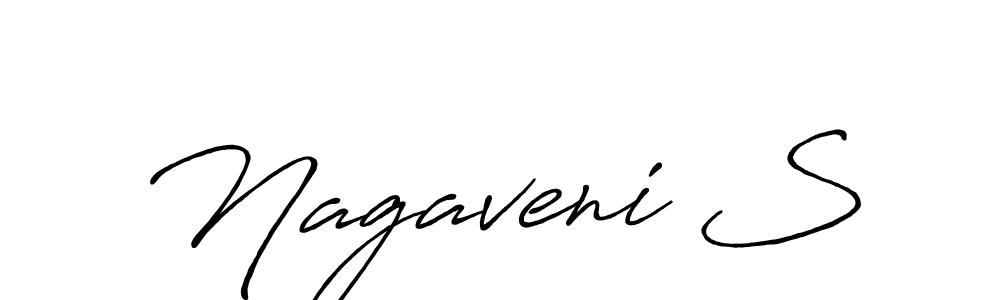 How to make Nagaveni S name signature. Use Antro_Vectra_Bolder style for creating short signs online. This is the latest handwritten sign. Nagaveni S signature style 7 images and pictures png