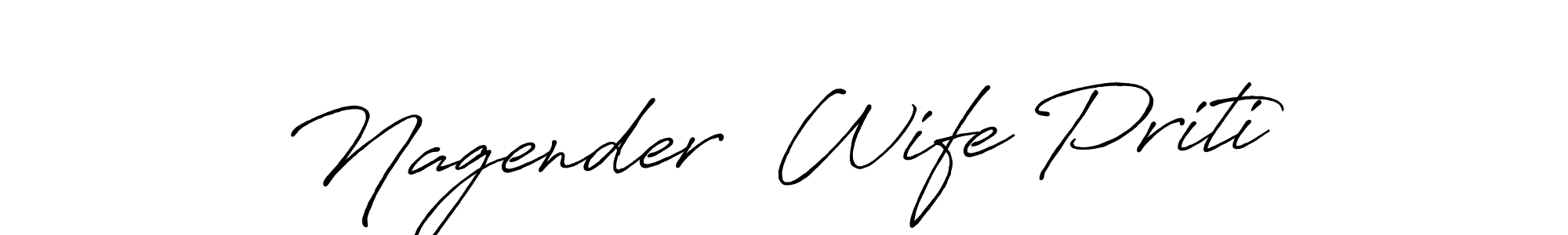 Nagender  Wife Priti stylish signature style. Best Handwritten Sign (Antro_Vectra_Bolder) for my name. Handwritten Signature Collection Ideas for my name Nagender  Wife Priti. Nagender  Wife Priti signature style 7 images and pictures png