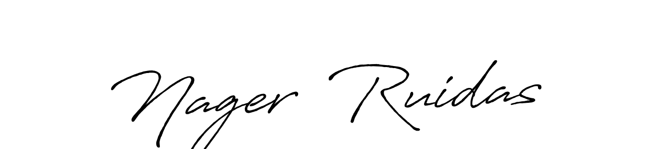 How to make Nager  Ruidas name signature. Use Antro_Vectra_Bolder style for creating short signs online. This is the latest handwritten sign. Nager  Ruidas signature style 7 images and pictures png