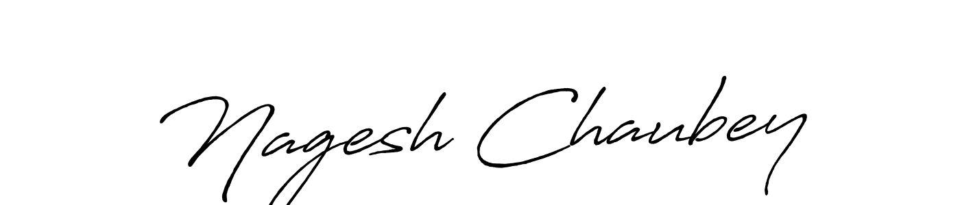 How to make Nagesh Chaubey name signature. Use Antro_Vectra_Bolder style for creating short signs online. This is the latest handwritten sign. Nagesh Chaubey signature style 7 images and pictures png