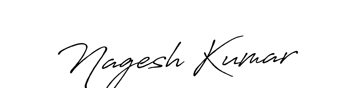 How to make Nagesh Kumar name signature. Use Antro_Vectra_Bolder style for creating short signs online. This is the latest handwritten sign. Nagesh Kumar signature style 7 images and pictures png