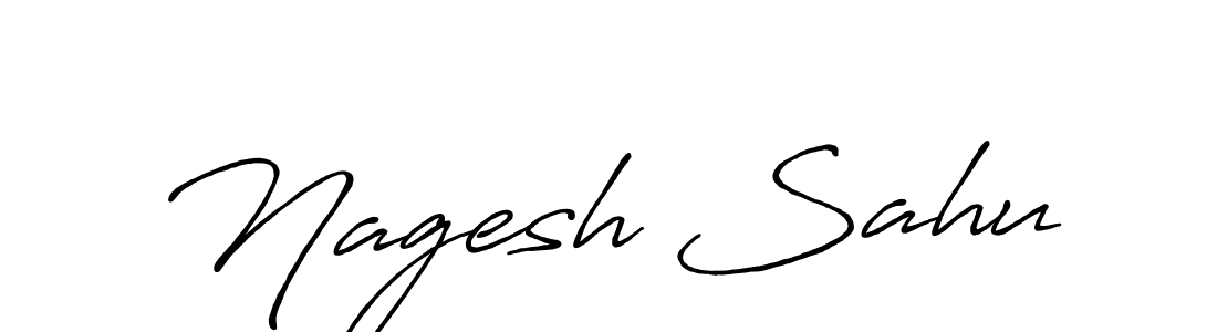 How to make Nagesh Sahu name signature. Use Antro_Vectra_Bolder style for creating short signs online. This is the latest handwritten sign. Nagesh Sahu signature style 7 images and pictures png
