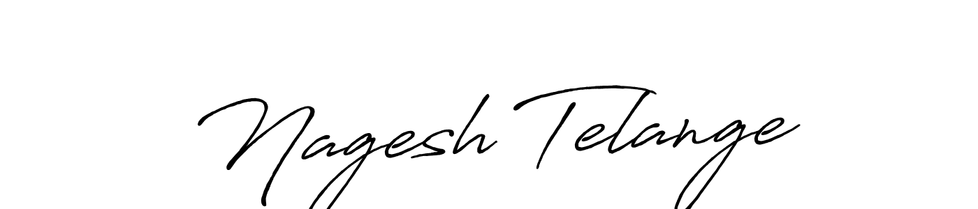 How to make Nagesh Telange name signature. Use Antro_Vectra_Bolder style for creating short signs online. This is the latest handwritten sign. Nagesh Telange signature style 7 images and pictures png