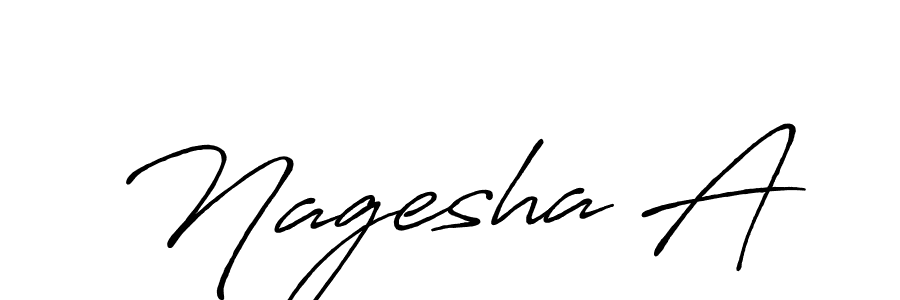 if you are searching for the best signature style for your name Nagesha A. so please give up your signature search. here we have designed multiple signature styles  using Antro_Vectra_Bolder. Nagesha A signature style 7 images and pictures png