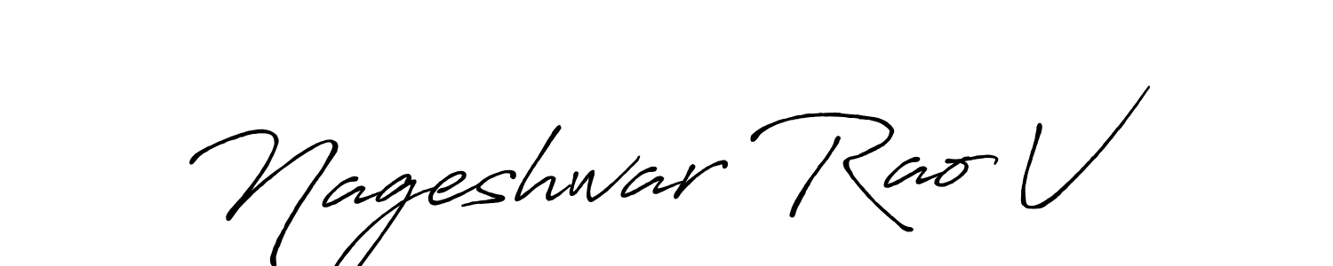 Use a signature maker to create a handwritten signature online. With this signature software, you can design (Antro_Vectra_Bolder) your own signature for name Nageshwar Rao V. Nageshwar Rao V signature style 7 images and pictures png