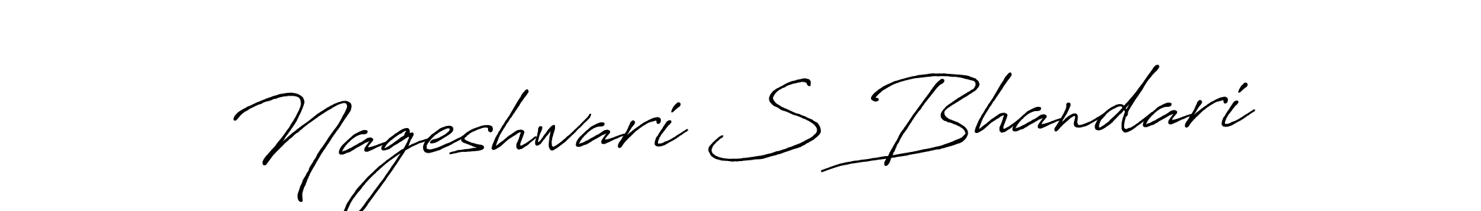 How to make Nageshwari S Bhandari name signature. Use Antro_Vectra_Bolder style for creating short signs online. This is the latest handwritten sign. Nageshwari S Bhandari signature style 7 images and pictures png