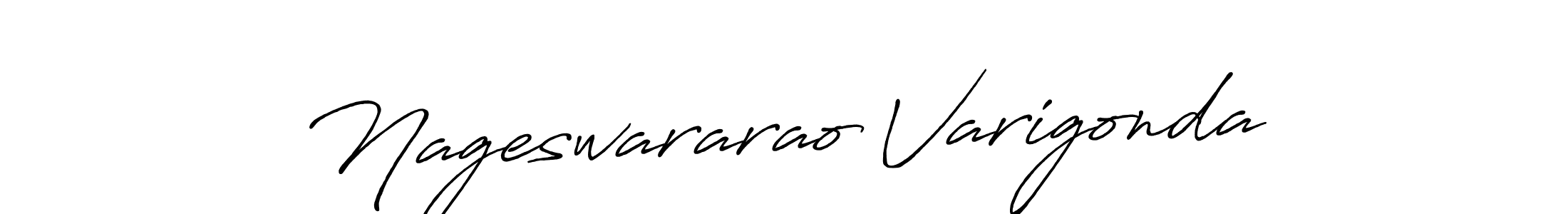 The best way (Antro_Vectra_Bolder) to make a short signature is to pick only two or three words in your name. The name Nageswararao Varigonda include a total of six letters. For converting this name. Nageswararao Varigonda signature style 7 images and pictures png