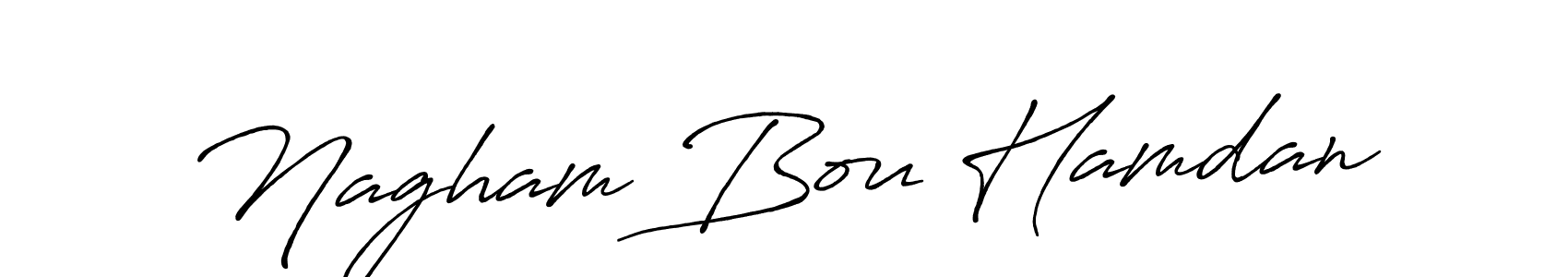 Nagham Bou Hamdan stylish signature style. Best Handwritten Sign (Antro_Vectra_Bolder) for my name. Handwritten Signature Collection Ideas for my name Nagham Bou Hamdan. Nagham Bou Hamdan signature style 7 images and pictures png