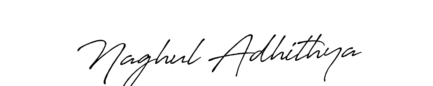 Make a beautiful signature design for name Naghul Adhithya. With this signature (Antro_Vectra_Bolder) style, you can create a handwritten signature for free. Naghul Adhithya signature style 7 images and pictures png