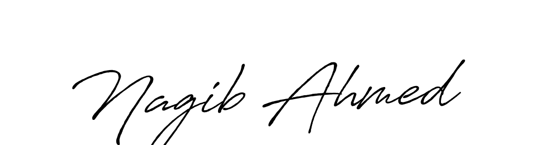 Make a beautiful signature design for name Nagib Ahmed. With this signature (Antro_Vectra_Bolder) style, you can create a handwritten signature for free. Nagib Ahmed signature style 7 images and pictures png