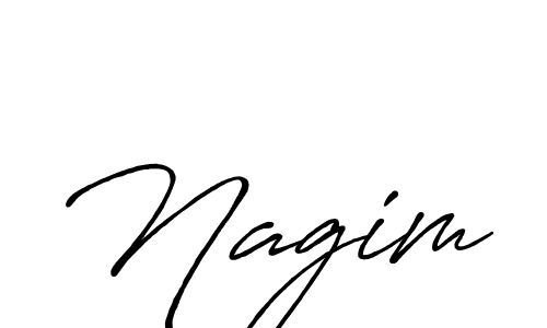 How to make Nagim name signature. Use Antro_Vectra_Bolder style for creating short signs online. This is the latest handwritten sign. Nagim signature style 7 images and pictures png