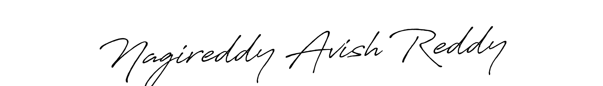 Create a beautiful signature design for name Nagireddy Avish Reddy. With this signature (Antro_Vectra_Bolder) fonts, you can make a handwritten signature for free. Nagireddy Avish Reddy signature style 7 images and pictures png