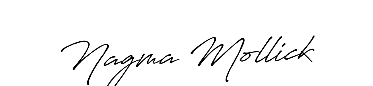 How to make Nagma Mollick name signature. Use Antro_Vectra_Bolder style for creating short signs online. This is the latest handwritten sign. Nagma Mollick signature style 7 images and pictures png