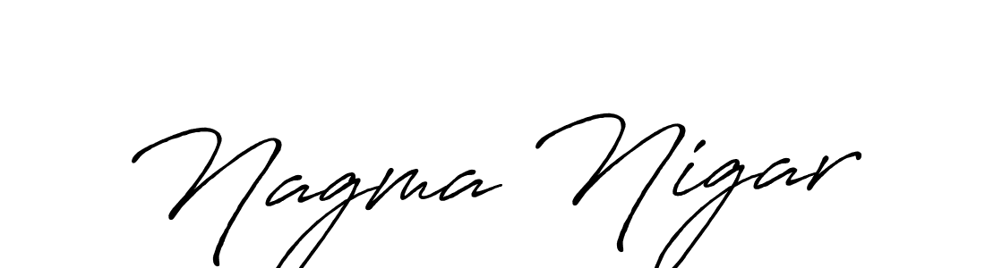 The best way (Antro_Vectra_Bolder) to make a short signature is to pick only two or three words in your name. The name Nagma Nigar include a total of six letters. For converting this name. Nagma Nigar signature style 7 images and pictures png