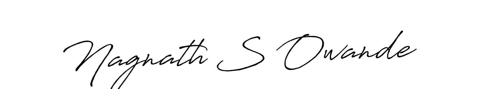 How to make Nagnath S Owande name signature. Use Antro_Vectra_Bolder style for creating short signs online. This is the latest handwritten sign. Nagnath S Owande signature style 7 images and pictures png