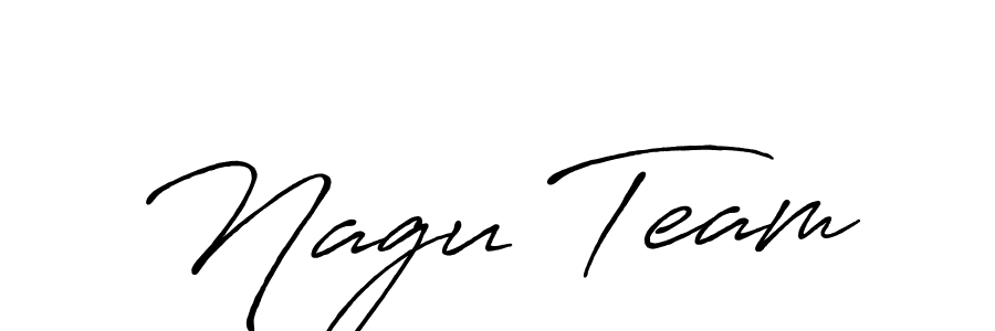 Make a beautiful signature design for name Nagu Team. With this signature (Antro_Vectra_Bolder) style, you can create a handwritten signature for free. Nagu Team signature style 7 images and pictures png