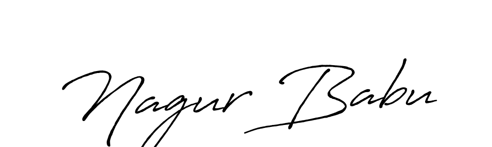 Antro_Vectra_Bolder is a professional signature style that is perfect for those who want to add a touch of class to their signature. It is also a great choice for those who want to make their signature more unique. Get Nagur Babu name to fancy signature for free. Nagur Babu signature style 7 images and pictures png
