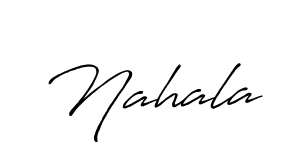 Use a signature maker to create a handwritten signature online. With this signature software, you can design (Antro_Vectra_Bolder) your own signature for name Nahala. Nahala signature style 7 images and pictures png