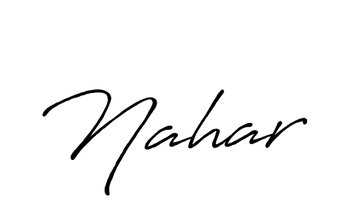 Make a beautiful signature design for name Nahar. With this signature (Antro_Vectra_Bolder) style, you can create a handwritten signature for free. Nahar signature style 7 images and pictures png