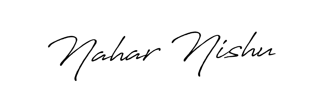 It looks lik you need a new signature style for name Nahar Nishu. Design unique handwritten (Antro_Vectra_Bolder) signature with our free signature maker in just a few clicks. Nahar Nishu signature style 7 images and pictures png